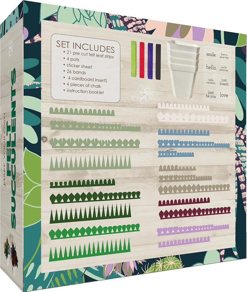 Hapinest DIY Potted Felt Succulents Craft Kit for Adults Women Teens and Seniors, Arts & Crafts for Ages 6 Years and Up - Image 2